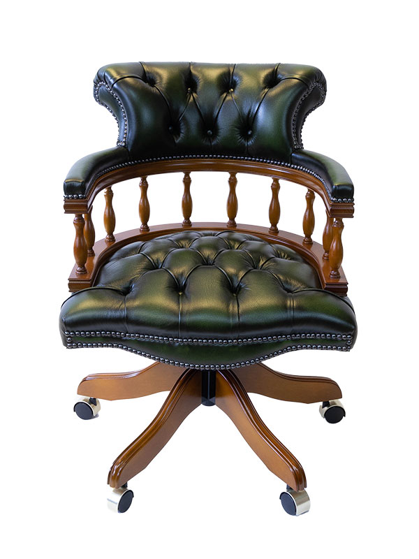 Leather Captain Chair Yew Green